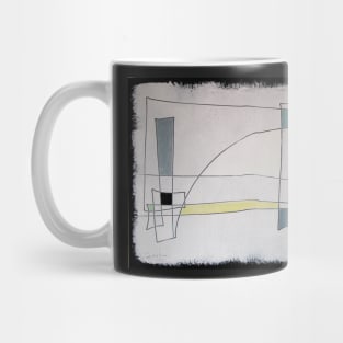Expressive automatism abstract three piece red and turquoise Mug